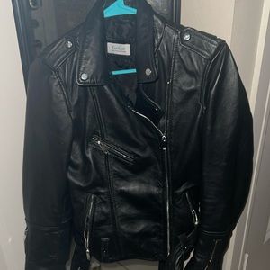 Never worn leather jacket-too small:(-great for running around or going out!